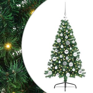 vidaXL Kunstig Forbelyst Juletr&aelig; med 150 LED'er Gr&oslash;n 120 cm PVC