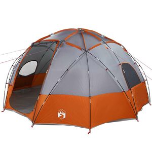 vidaXL Dome Telt med tag Gr&aring; og orange 475 x 475 x 235 cm taft