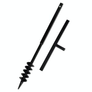 vidaXL jordbor m. h&aring;ndtag 80 mm dobbelt spiraler st&aring;l sort