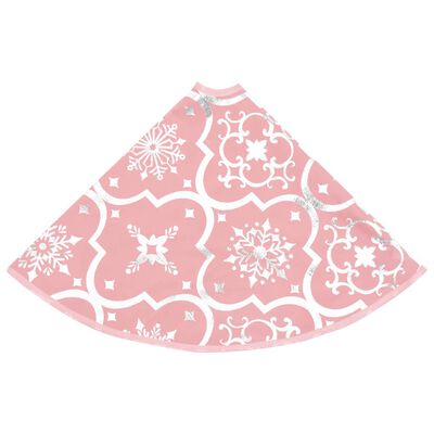 vidaXL luksuriøs skjuler til juletræsfod med julesok 150 cm stof pink