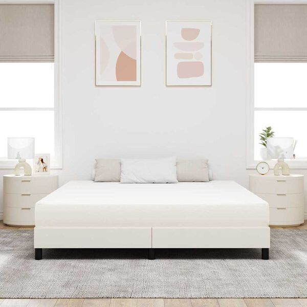 vidaXL Sengemadras med madras Creme 180 x 200 cm Stof