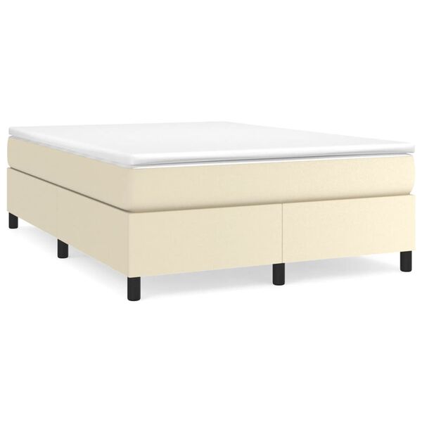 vidaXL Boxspring sengeramme 140x190 cm kunstl&aelig;der cremefarvet