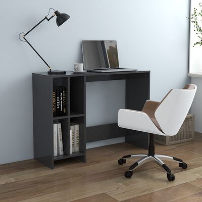 vidaXL skrivebord 102,5x35x75 cm konstrueret træ grå
