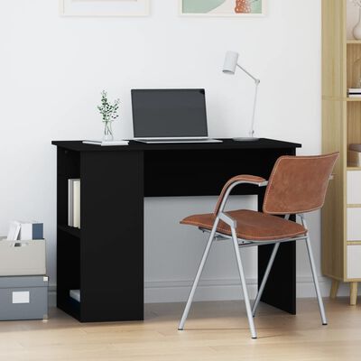 vidaXL skrivebord 100x55x75 cm konstrueret træ sort