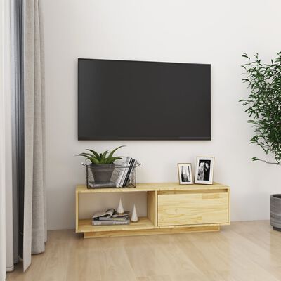 vidaXL tv-bord 110x30x33,5 cm massivt fyrretræ