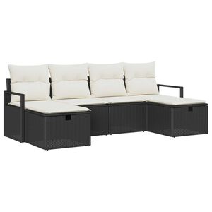 vidaXL Sofa S&aelig;t med pude 5 pcs polyrattan