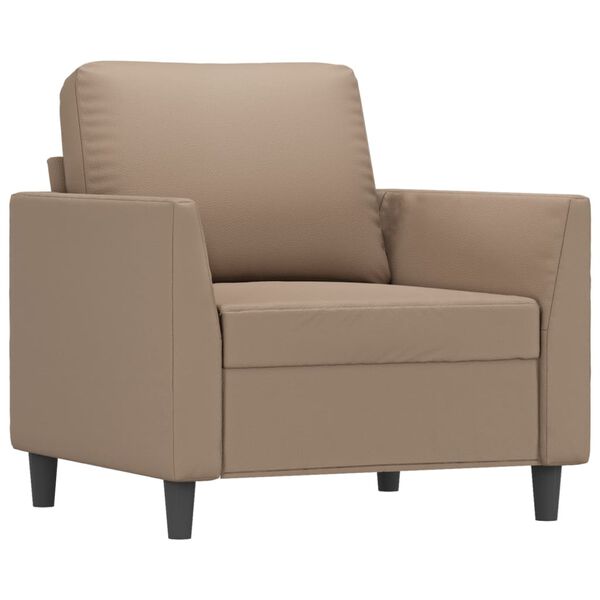 vidaXL sofastol med fodskammel 60 cm kunstl&aelig;der Cappuccino