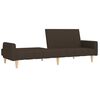 vidaXL 2-personers sovesofa med fodskammel stof m&oslash;rkebrun