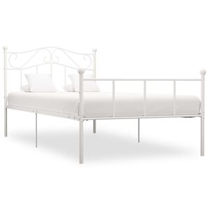 vidaXL sengestel 90x200 cm metal hvid