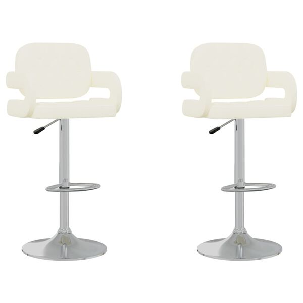 vidaXL barstole 2 stk. kunstl&aelig;der cremefarvet