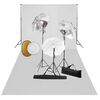 vidaXL fotostudieudstyr med lamper, paraplyer, baggrund og reflektor
