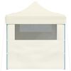 vidaXL foldbart festtelt med 3 sidevægge 3 x 4 m stål cremefarvet