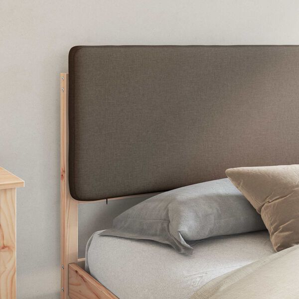 vidaXL Sengestel med Polstret Hovedgavl Gr&aring;brun 200 x 200 cm