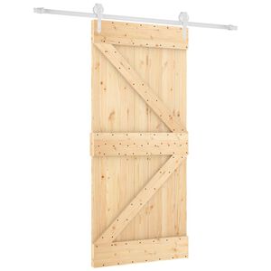 vidaXL Skyded&oslash;r 95 x 210 cm Massivt Fyrretr&aelig; (Ubehandlet)