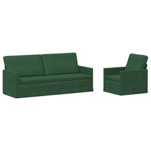 vidaXL Sofa S&aelig;t 2 pcs Jungle Gr&oslash;n Velourstof