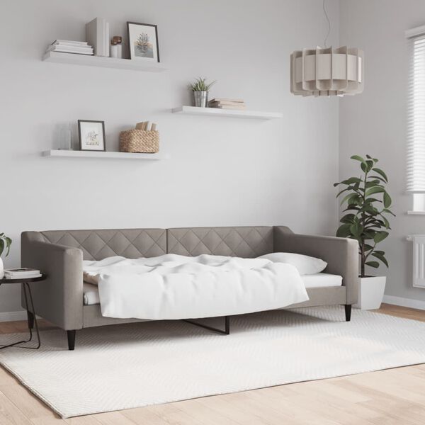 vidaXL daybed 90x200 cm stof gr&aring;brun