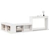 vidaXL sengebord med skrivebord 232x112x75 cm massivt fyrretr&aelig; hvid