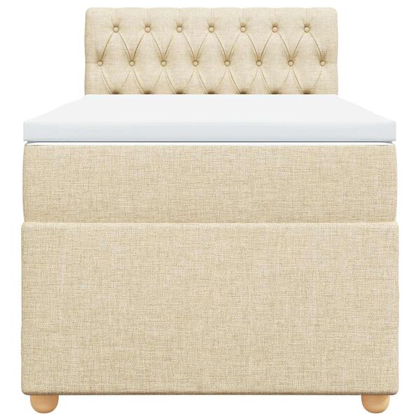 vidaXL kontinentalseng med madras 80x200 cm stof cremefarvet