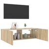 vidaXL v&aelig;gh&aelig;ngt tv-bord med LED-lys 100x35x31 cmsonoma-eg