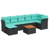 vidaXL sofas&aelig;t til haven 8 dele med hynder polyrattan sort