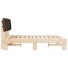 vidaXL Sengestel med Polstret Hovedgavl Gr&aring;brun 140 x 190 cm