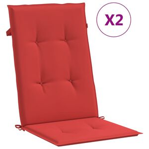 vidaXL stolehynder m. h&oslash;j ryg 2 stk. 120x50x3 cm stof r&oslash;d