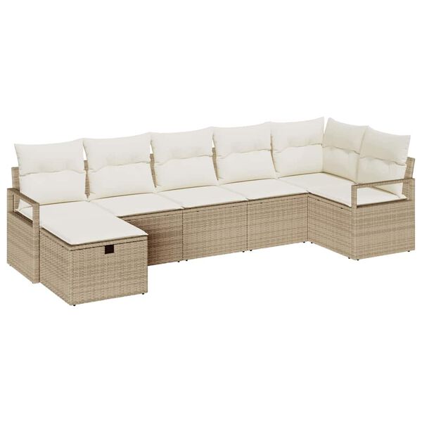 vidaXL Sofa S&aelig;t med pude 5 pcs polyrattan