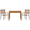vidaXL Have Spisebordssæt 3 pcs Grå Poly rattan