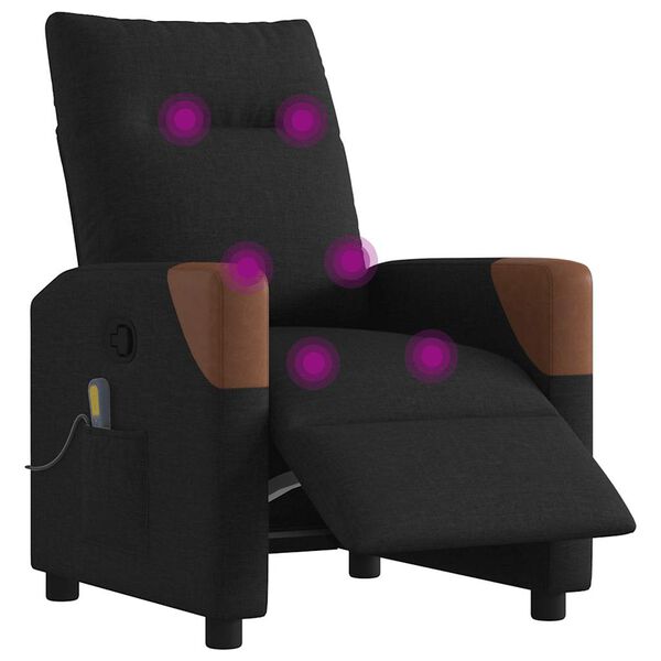 vidaXL eldrevet massagestol stof sort