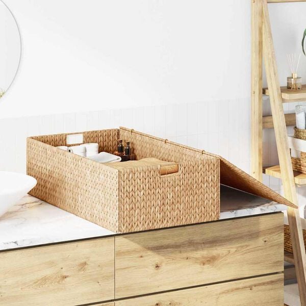 vidaXL Opbevaringskasse Brun 75 x 42 x 23 cm Vandhyacint