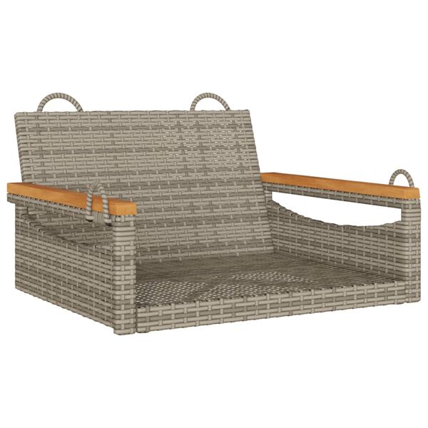 vidaXL gyngebænk 63x62x40 cm polyrattan grå