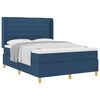 vidaXL Box spring seng med madras med hovedg&aelig;rde Bl&aring; 140 x 200 cm Stof