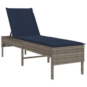 vidaXL liggestol med hynde 55x200x44 cm polyrattan gr&aring;