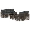 vidaXL Havesofa S&aelig;t 6 stk. Gr&aring; og M&oslash;rkegr&aring; polyrattan