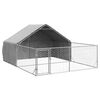 vidaXL Udend&oslash;rs hundeg&aring;rd med l&oslash;beg&aring;rd 5x3x1,9 m Galvaniseret st&aring;l