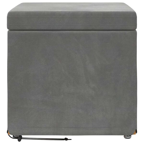 vidaXL Taburet M&oslash;rkegr&aring; 41 x 41 x 40 cm Velour og konstrueret tr&aelig;