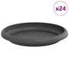 vidaXL Rund Blomsterbakke 24 stk. Sort &Oslash; 14 x 2 cm Plastik