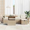 vidaXL Havesofa Sæt 6 pcs Beige polyrattan
