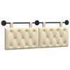 vidaXL H&aelig;ngende Hovedgavl V&aelig;gmonteret Creme 150 x 55 x 7 cm Stof