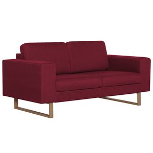 vidaXL 2-personers sofa i stof r&oslash;dvinsfarvet