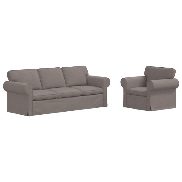 vidaXL Sofa 2 pcs Gr&aring;brun 215 x 82 x 80 cm Stof