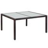 vidaXL havebord i polyrattan og glas 150 x 90 x 75 cm brun