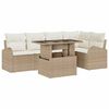 vidaXL Havesofa S&aelig;t med opbevaring 6 pcs Brun og Creme polyrattan