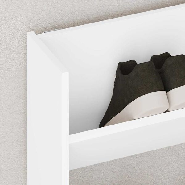 vidaXL væghængt skoreol 80x18x90 cm konstrueret træ hvid