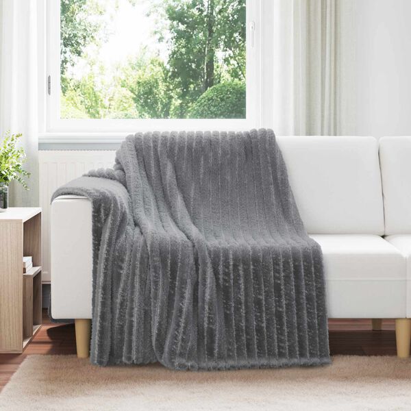 vidaXL Kastet&aelig;pper 6 pcs M&oslash;rkegr&aring; 200 x 150 cm Fleece