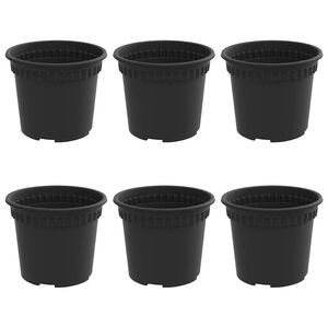 vidaXL Rund Blomsterpotte 6 pcs Sort &Oslash; 12,5 x 10 cm Plastik
