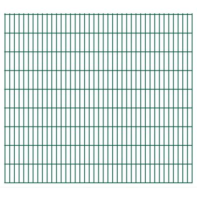 vidaXL 2D paneler og pæle til havehegn, 2.008x1.830 mm, 30 m, grønne