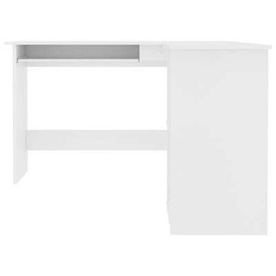 vidaXL L-formet skrivebord 120x140x75 cm konstrueret træ hvid