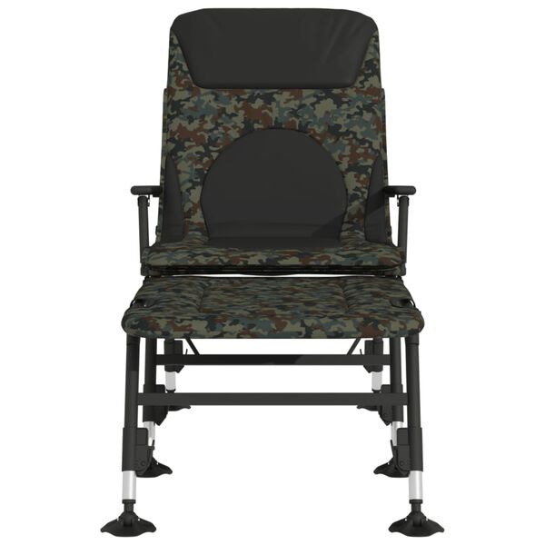 vidaXL fiskestol med justerbare fødder foldbar camouflage