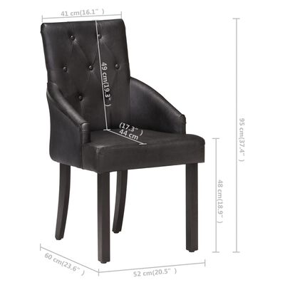 vidaXL spisebordsstole 2 stk. ægte gedelæder sort